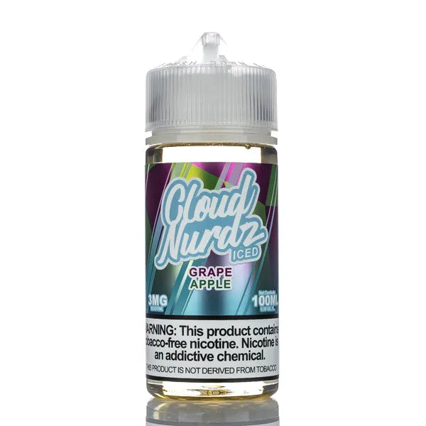 Cloud Nurdz E-Liquid - Grape Apple Iced - 100ml - Black Coral